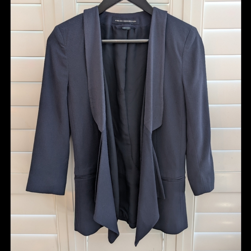 French Connection Navy Blue Open Blazer